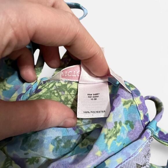 VTG Y2K Victoria's Secret Pastel Floral Spring Lace Tie Back Babydoll Slip S - Picture 8 of 8